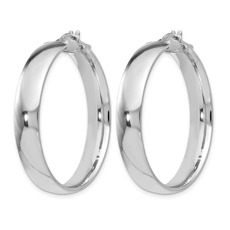 Sterling Silver Hoop Earrings, Smooth Round Minimalist Design, High Polish Finish