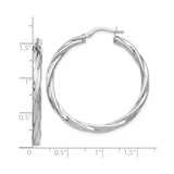 Sterling Silver Twisted Hoop Earrings with Interwoven Polished Design for Women