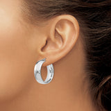Sterling Silver Hoop Earrings, Classic Round Italian Made Polished Minimalist Design for Women