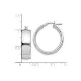 Sterling Silver Hoop Earrings, Classic Round Italian Made Polished Minimalist Design for Women