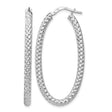 Sterling Silver Oval Hoop Earrings with Hammered Texture, Lightweight Modern Design
