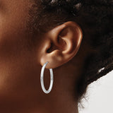 Sterling Silver Oval Hoop Earrings, Polished Minimalist Design for Women