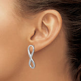 Sterling Silver Infinity Symbol Stud Earrings, Sleek Modern Minimalist Design for Women
