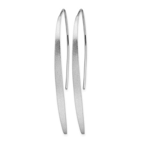 Sterling Silver Threader Earrings, Long Bar Drop Design with Matte Finish, Lightweight Minimalist Style
