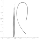 Sterling Silver Threader Earrings, Long Bar Drop Design with Matte Finish, Lightweight Minimalist Style