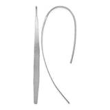 Sterling Silver Threader Earrings, Long Bar Drop Design with Matte Finish, Lightweight Minimalist Style
