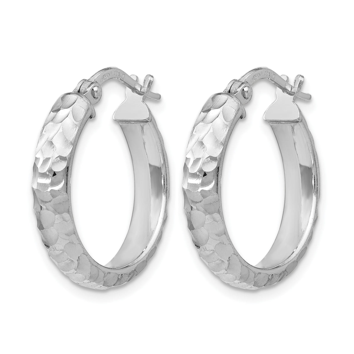 Sterling Silver Hoop Earrings, Lightweight Hammered Texture, Modern Classic Design for Women