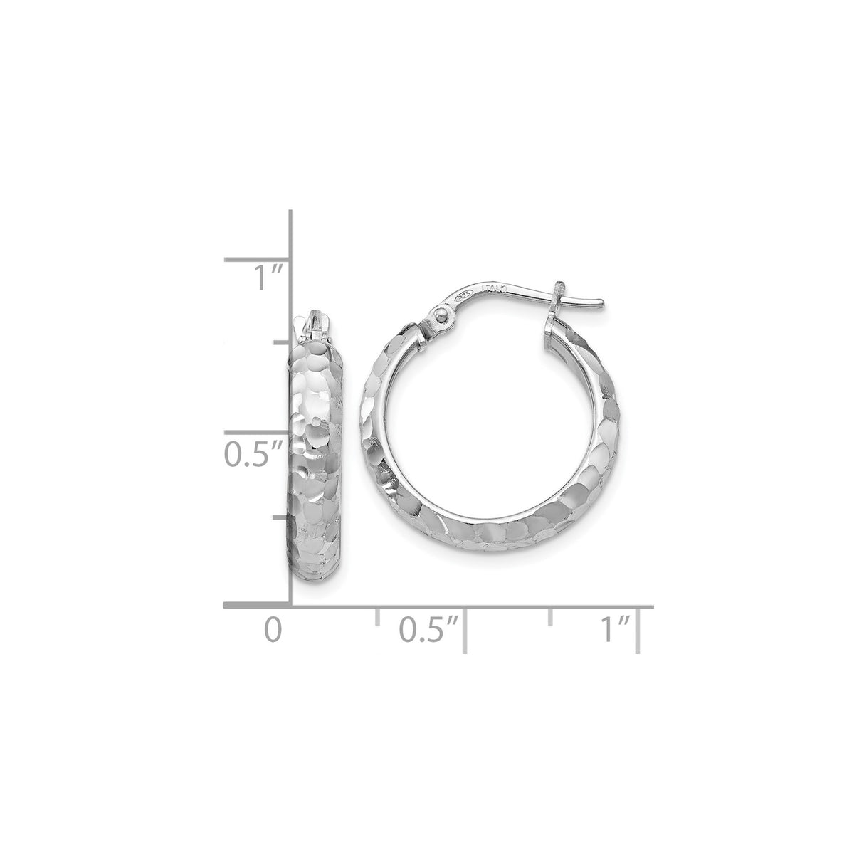 Sterling Silver Hoop Earrings, Lightweight Hammered Texture, Modern Classic Design for Women