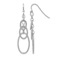 Sterling Silver Dangle Earrings with Textured Interlocking Oval Links in Cascading Drop Design