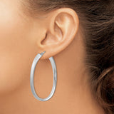 Sterling Silver Oval Hoop Earrings with Satin and Polished Finish, Minimalist Modern Design