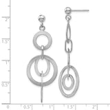 Sterling Silver Dangle Earrings with Interlocking Circles and Ovals, Modern Geometric Design