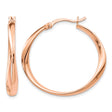 Sterling Silver Twisted Hoop Earrings with Sleek Polished Modern Design for Women