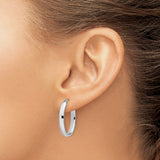 Sterling Silver Oval Hoop Earrings with Smooth Polished Finish and Hinged Closure for Women