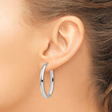 Sterling Silver Oval Hoop Earrings, Polished Finish, Lightweight Classic Design