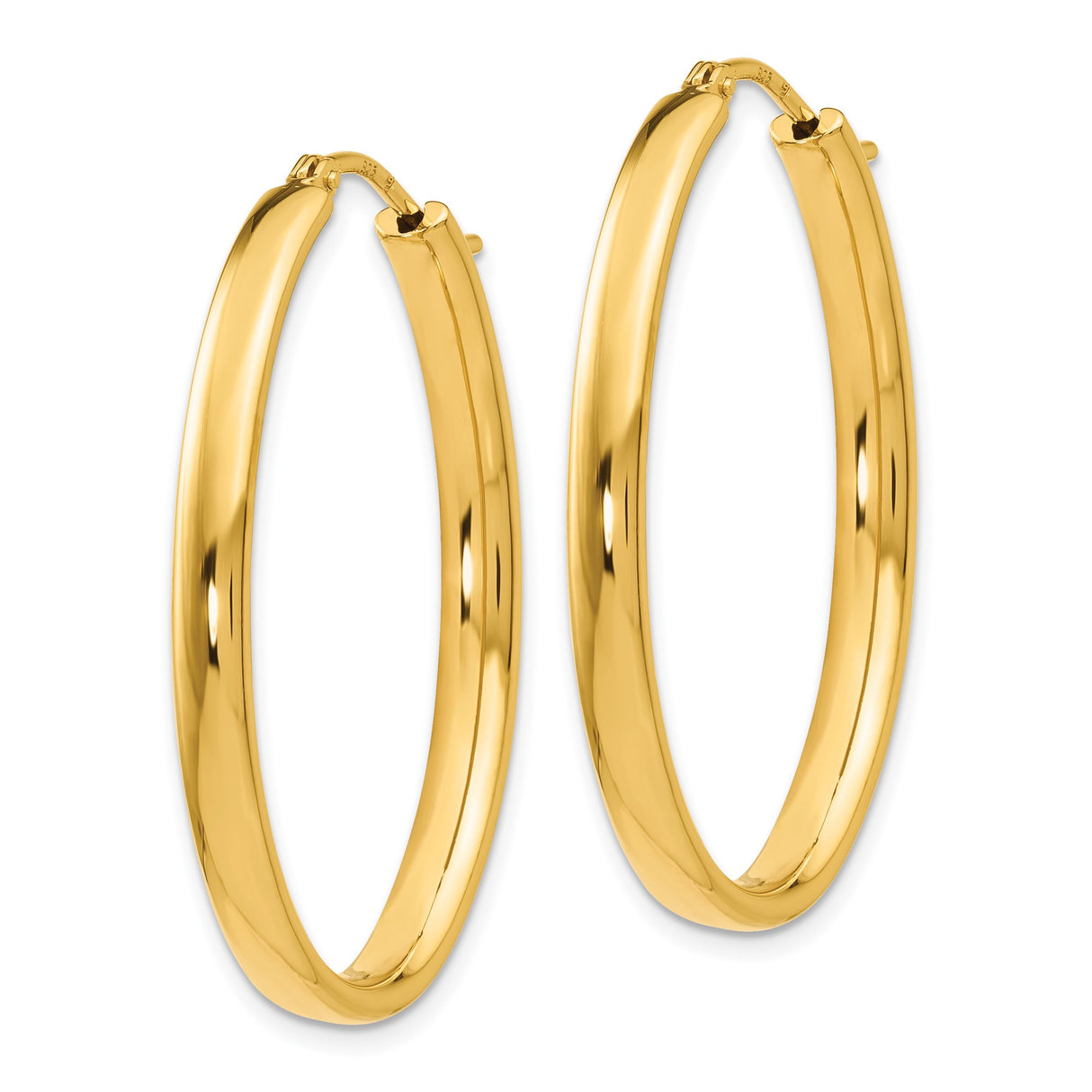 Sterling Silver Oval Hoop Earrings, Polished Minimalist Sleek Design