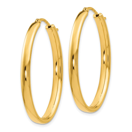 Sterling Silver Oval Hoop Earrings, Polished Minimalist Sleek Design
