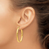 Sterling Silver Oval Hoop Earrings, Polished Minimalist Sleek Design