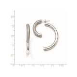 Sterling Silver Hoop Earrings, Medium Satin Polished Textured Round Design for Women