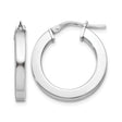 Sterling Silver Hoop Earrings, Lightweight Round Design, High Polish, Latch-Back Closure