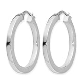 Sterling Silver Hoop Earrings, Italian Flat Open Circle Design, Lightweight Modern Style