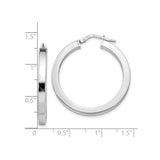 Sterling Silver Hoop Earrings, Italian Flat Open Circle Design, Lightweight Modern Style