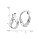 Sterling Silver Twisted Teardrop Hoop Earrings, Sculpted Modern Minimalist Design for Women