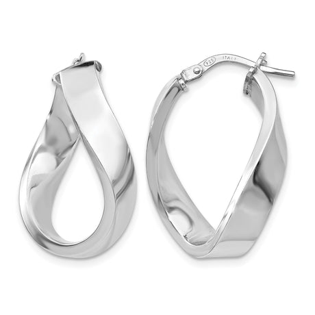 Sterling Silver Twisted Teardrop Hoop Earrings, Sculpted Modern Minimalist Design for Women