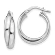 Sterling Silver Triple Hoop Earrings with Twist Design, Italian Crafted Polished Hoops