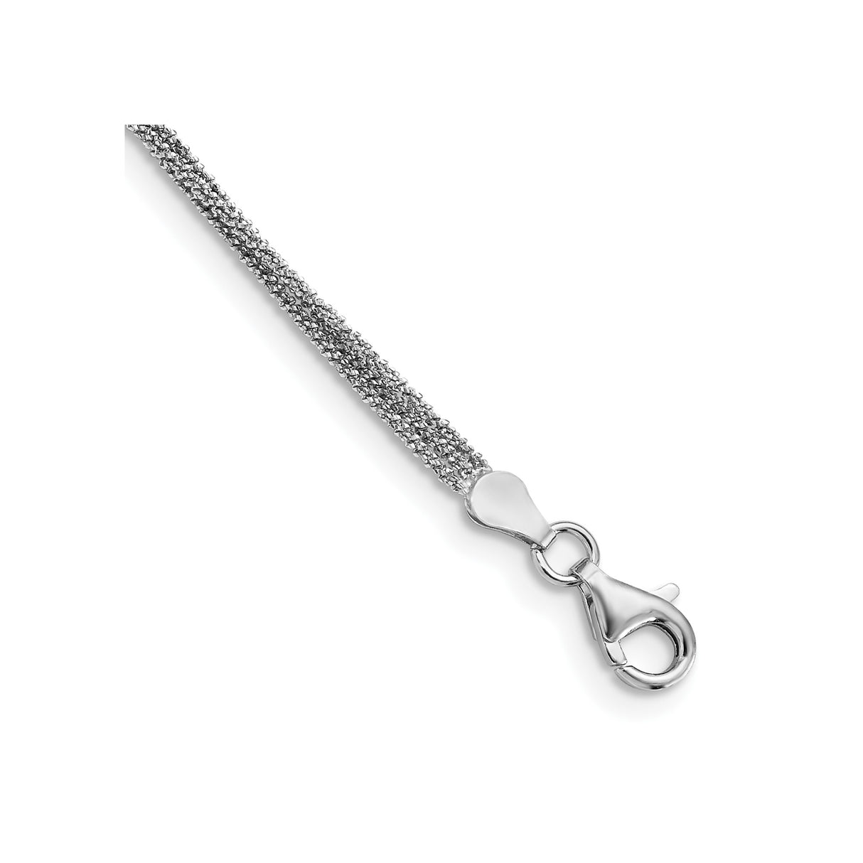 925 White Gold 5 mm Polished Chain Anklet, Solid alternate angle