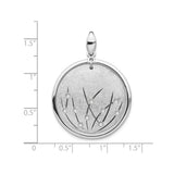 Sterling Silver Pendant with Clear Crystal Accents, Curved Line and Botanical Design for Women
