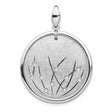 Sterling Silver Pendant with Clear Crystal Accents, Curved Line and Botanical Design for Women