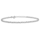 925 White Gold 3 mm Polished Chain Anklet alternate angle