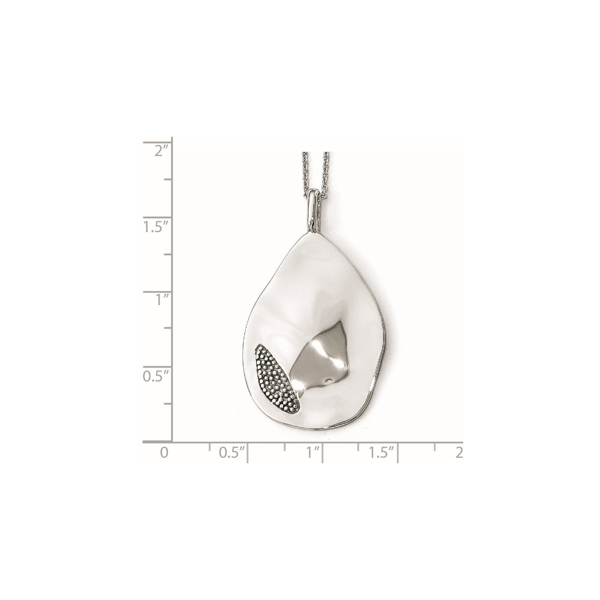 Sterling Silver Teardrop Pendant with Abstract Organic Design and Textured Accents