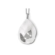 Sterling Silver Teardrop Pendant with Abstract Organic Design and Textured Accents