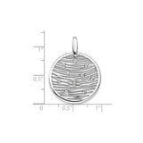 Sterling Silver Wave Pendant with Cubic Zirconia, Abstract Night Sky Design, Celestial Disc Charm