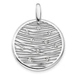 Sterling Silver Wave Pendant with Cubic Zirconia, Abstract Night Sky Design, Celestial Disc Charm