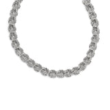 925 White Gold 12 mm Polished Chain Necklace