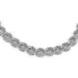 925 White Gold 12 mm Polished Chain Necklace alternate angle