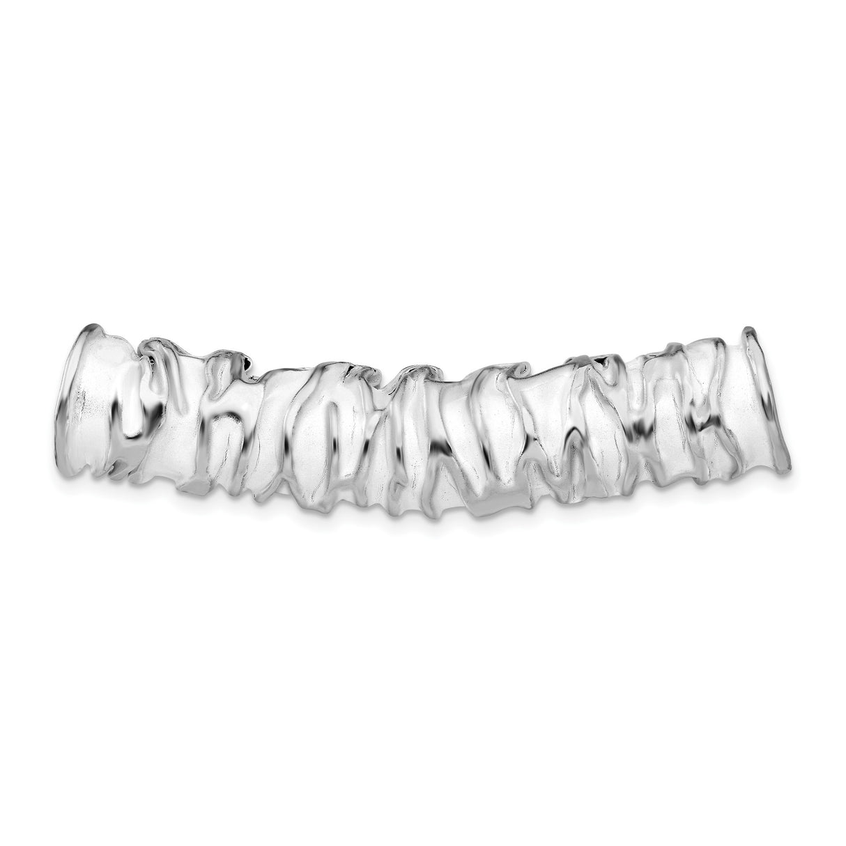 Sterling Silver Tube Bead Pendant with Textured Organic Design, Unisex Artisan Jewelry Component