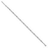 925 White Gold 3 mm Polished Chain Anklet
