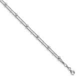 925 White Gold 3 mm Polished Chain Anklet detail view