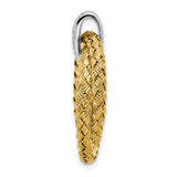 Sterling Silver Pendant with Cubic Zirconia, Braided Circle Design, Two-Tone Unity Eternity Symbol