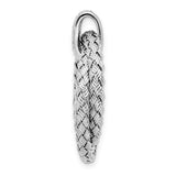 Sterling Silver Circle Pendant with Braided Design and Cubic Zirconia Bail