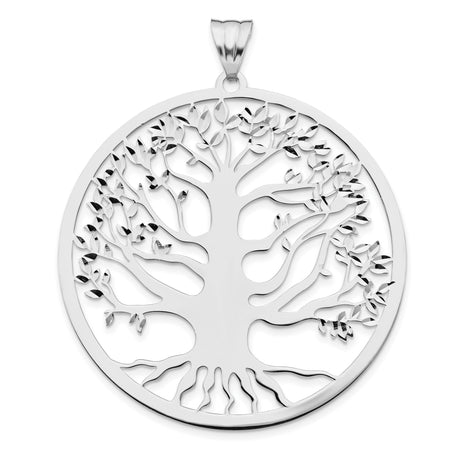 Sterling Silver Tree of Life Pendant with Openwork Design, Symbolizing Family Roots and Nature