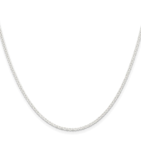 925 White Gold 1.85 mm Anchor Chain Necklace