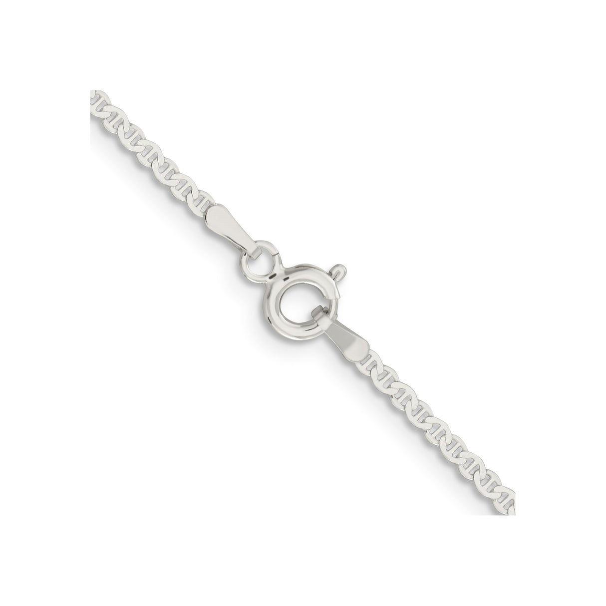 925 White Gold 1.85 mm Anchor Chain Necklace alternate angle
