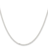 925 White Gold 2.25 mm Anchor Chain Necklace