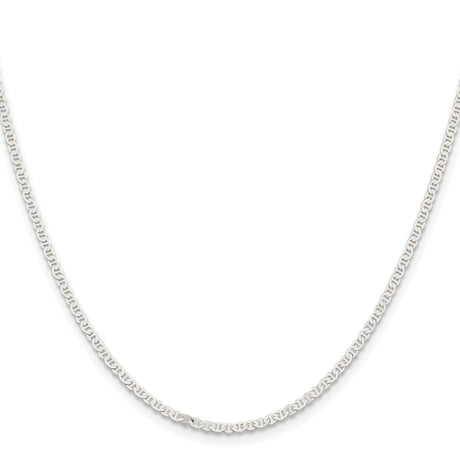 925 White Gold 2.25 mm Anchor Chain Necklace