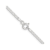 925 White Gold 2.25 mm Anchor Chain Necklace alternate angle