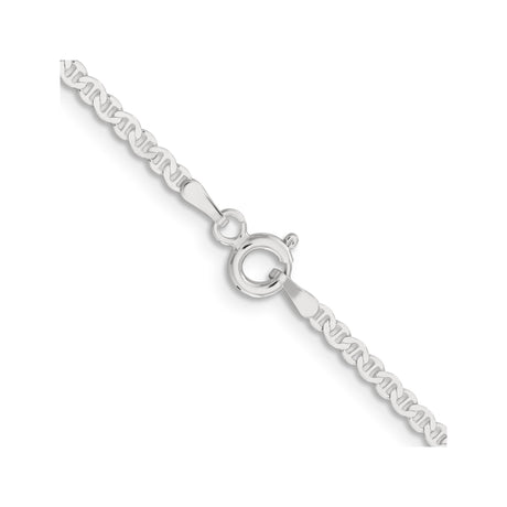925 White Gold 2.25 mm Anchor Chain Necklace alternate angle